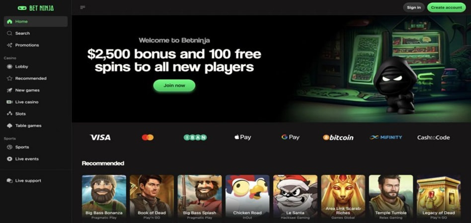 nouveau Betninja Casino bonus d