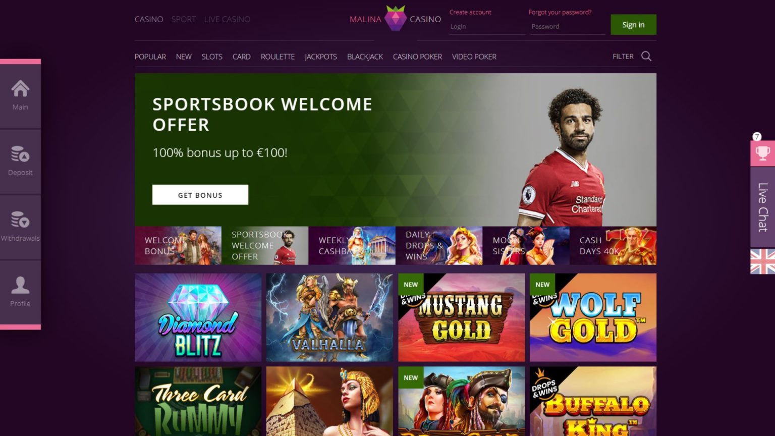 sécurisé Malina Casino tours gratuits image en Belgium