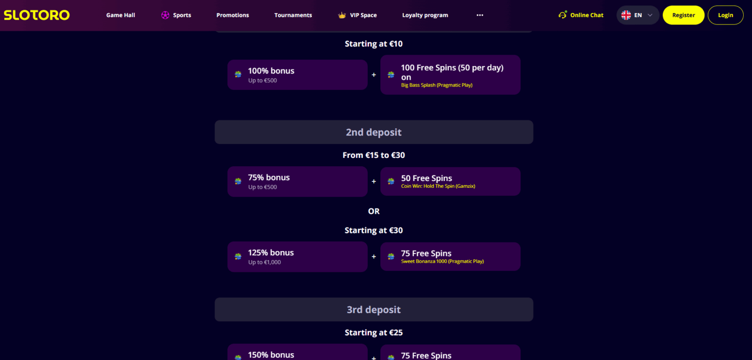 arvostettu Slotoro Casino viikonloppubonus mainos
