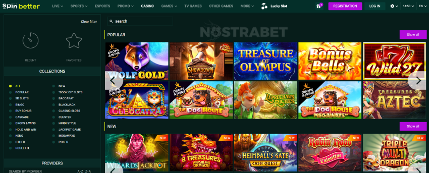 verificato SpinBetter Casino pacchetto di benvenuto promozione